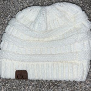 C.C beanie with bun hole